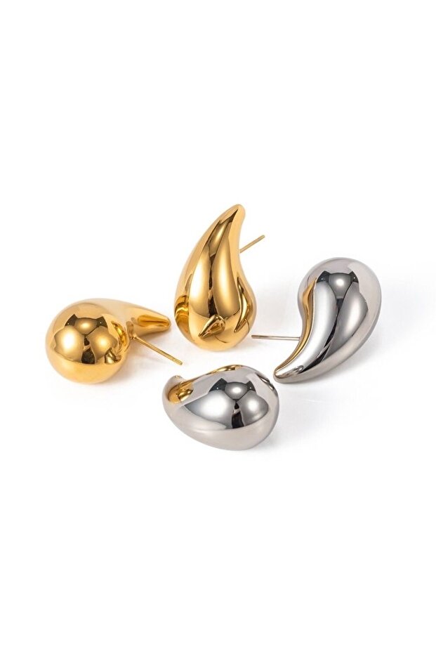 Çelik damla küpe - 2