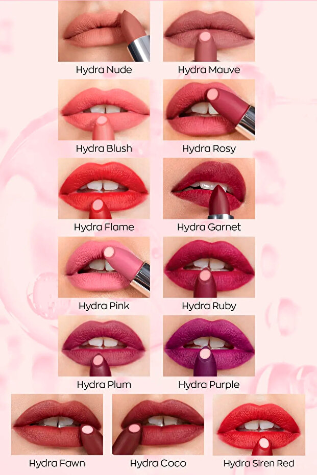 Hydramatic Mat Ruj Ruby 2'li + Lovider Cep Aynası Hediye - 6