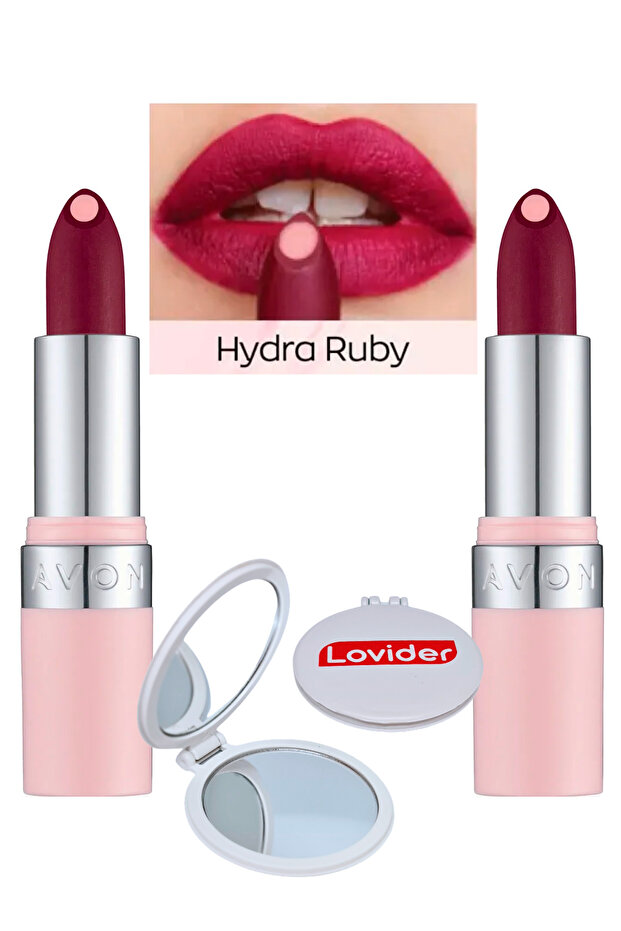 Hydramatic Mat Ruj Ruby 2'li + Lovider Cep Aynası Hediye - 1