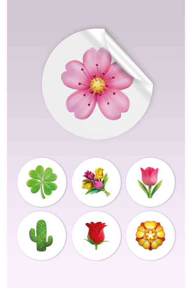 Thank You Label Sticker (70 Pieces) Flowers Theme