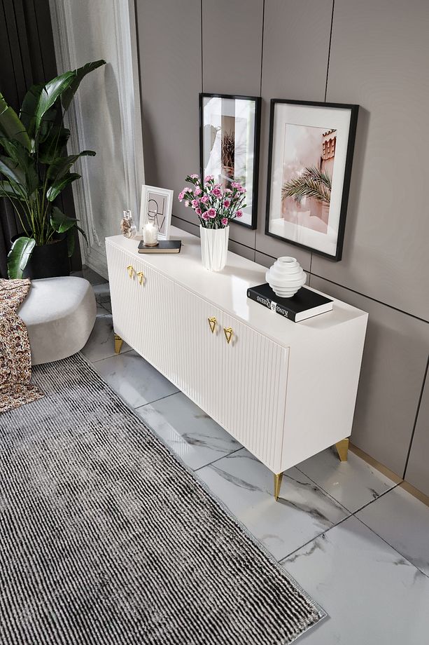 Zeugma Konsol Mdf Mebran Kapak Ekru Gold - 3