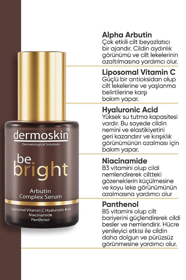 Be Bright Arbutin Complex Cildin Daha Dolgun ve Pürüzsüz Görünmesini Saglayan Serum 30 ml - 4