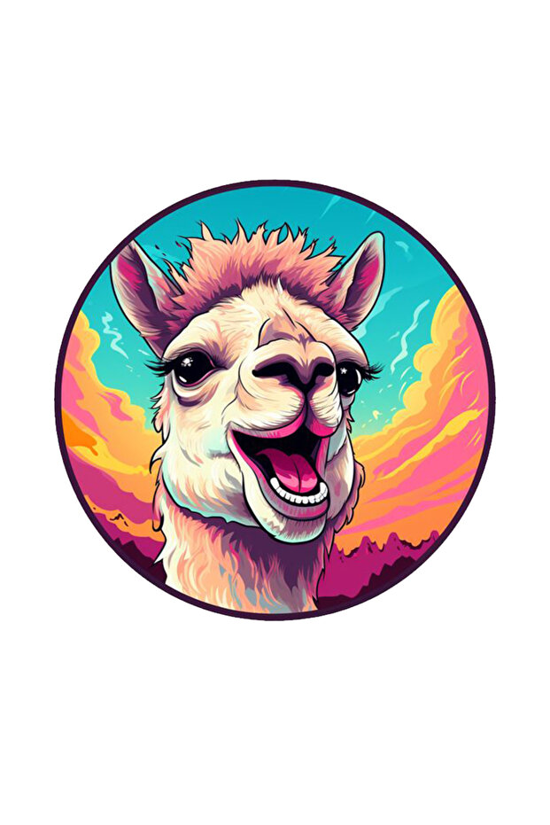 Lama Car, Motorcycle, Helmet, Laptop, Glass Sticker 12X12 cm