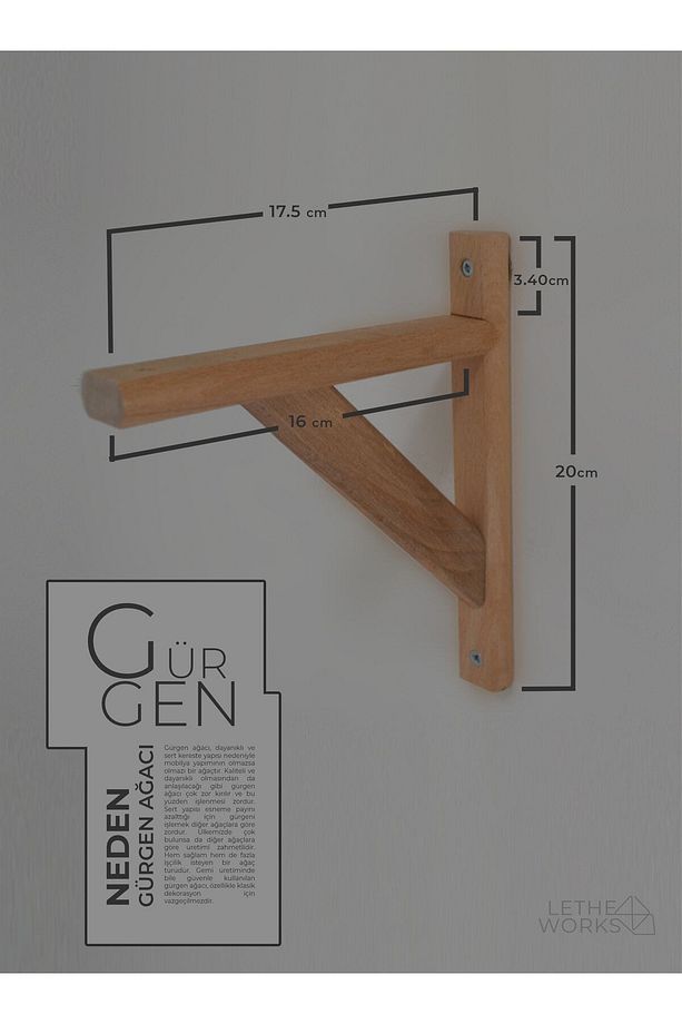 Raf Ayağı, Gürgen Ahşap (4 ADET) (NATURAL) - 5