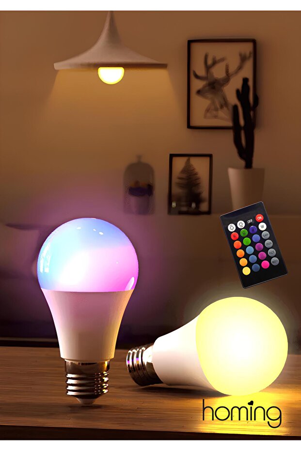 Homing RGB Led Renkli Ampul Multicolor Kumandalı Kontrol - 1