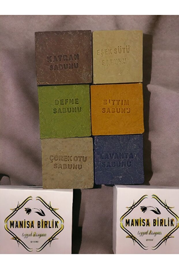 Natural Soap 6-Piece Soap (ARDIÇ KATRANI, LAVENDER, Donkey Milk, ÇÖKEK HERB, DEFNE, BITTIM)