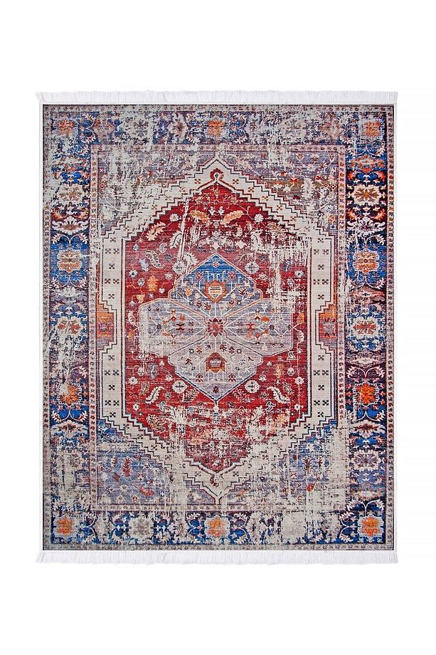 Kaymaz Taban Dijital Halı Eskitme Temalı Salon Koridor Mutfak Halısı Bordo Mavi 180x290 - 8