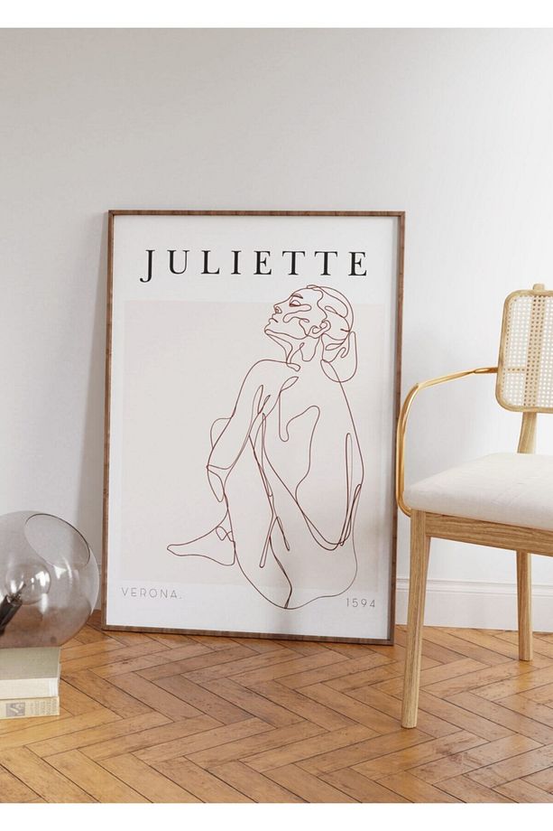 Juliette One Line Drawing Çerçevesiz Poster - 2