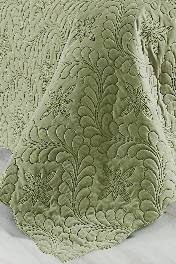 Ivy Haki Tek Kişilik Microfiber Kapitone Yatak Örtüsü - 5