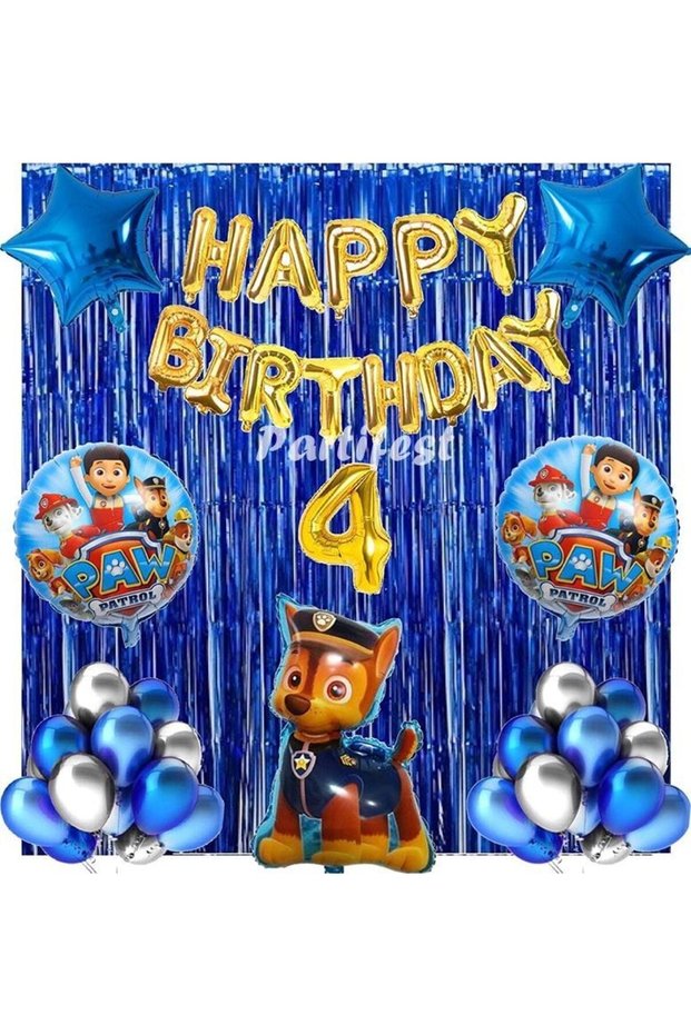 Paw Patrol Balloon Set Paw Petrol 4 Year Old Balloon Set Paw Patrol Birthday Set Paw Patrol Chase