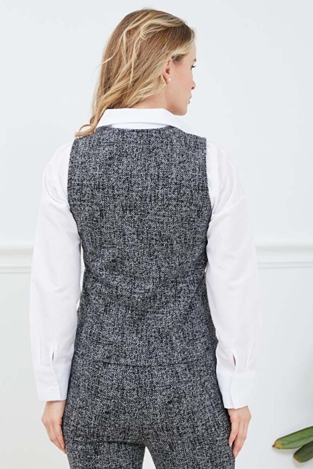 Kadın düğmeli yelek - 5