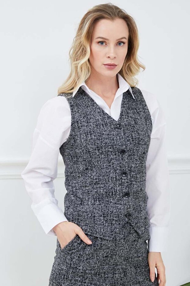 Kadın düğmeli yelek - 3