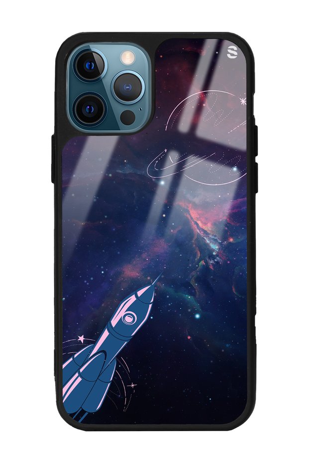 iPhone 13 Pro Space Rocket Design Glossy Phone Case