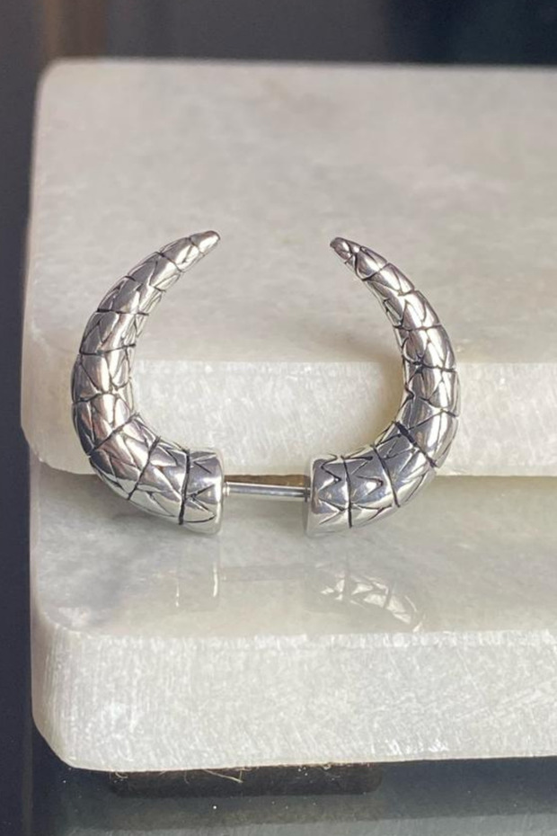 Unisex Sports 316l Surgical Steel Horn Model Gothic Hoop Earrings
