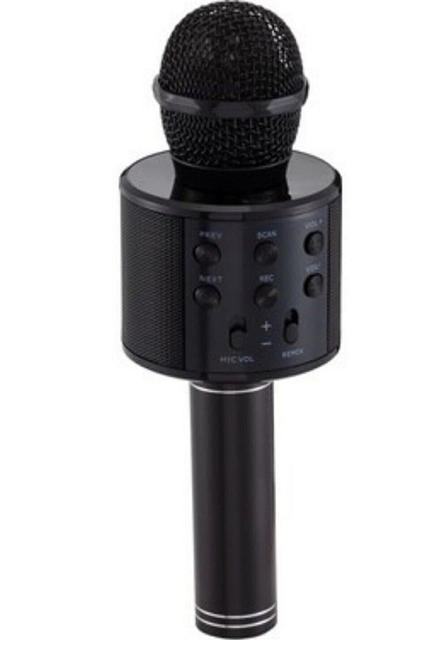 Karaoke Mikrofon Bluetooth Aux Usb Sd Kart Girişli Siyah (WS-858) - 1