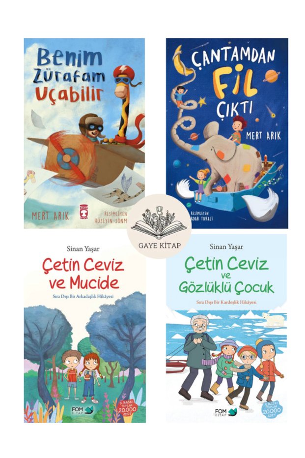 Benim Zürafam Uçabilir - Çantamdan Fil Çıktı - Çetin Ceviz ve Mucide - Çetin Ceviz (4 Book Sets)