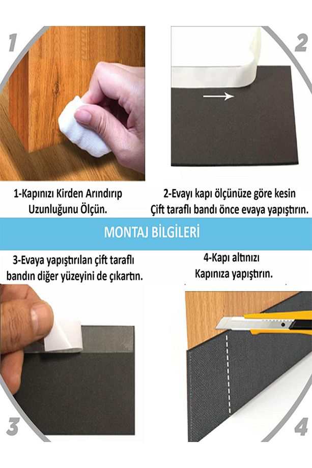 2 Adet Çelik Kapı Altı Rüzgarlık Kapı Altı Eşik Süngeri Kapı Altı Rüzgar Önleyici Kapı Altı Bandı - 5