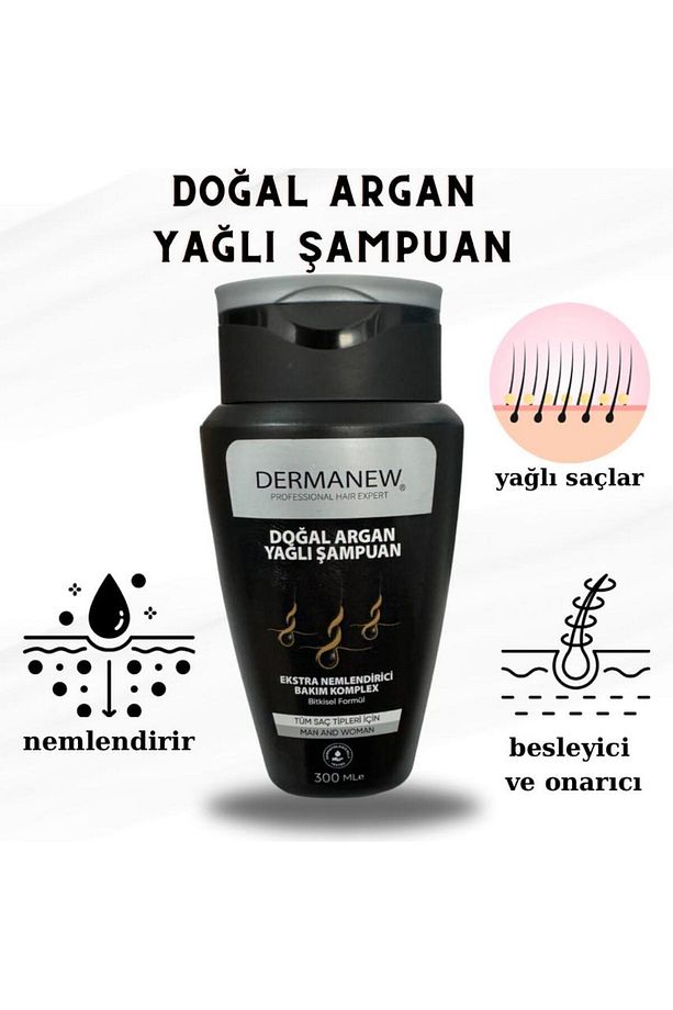 Argan Yağlı Şampuan - İşlem Görmüş Dökülen ve Zayıf Saçlar İçin - Onarıcı ve Güçlendirici Şampuan - 4