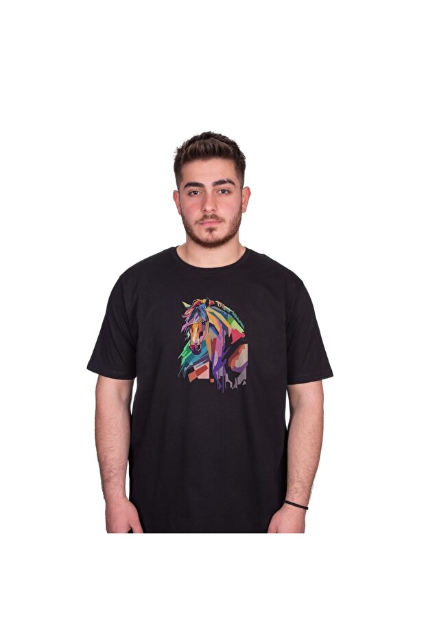 Horse Printed Special Design Cotton Combed Unisex T-Shirt 105
