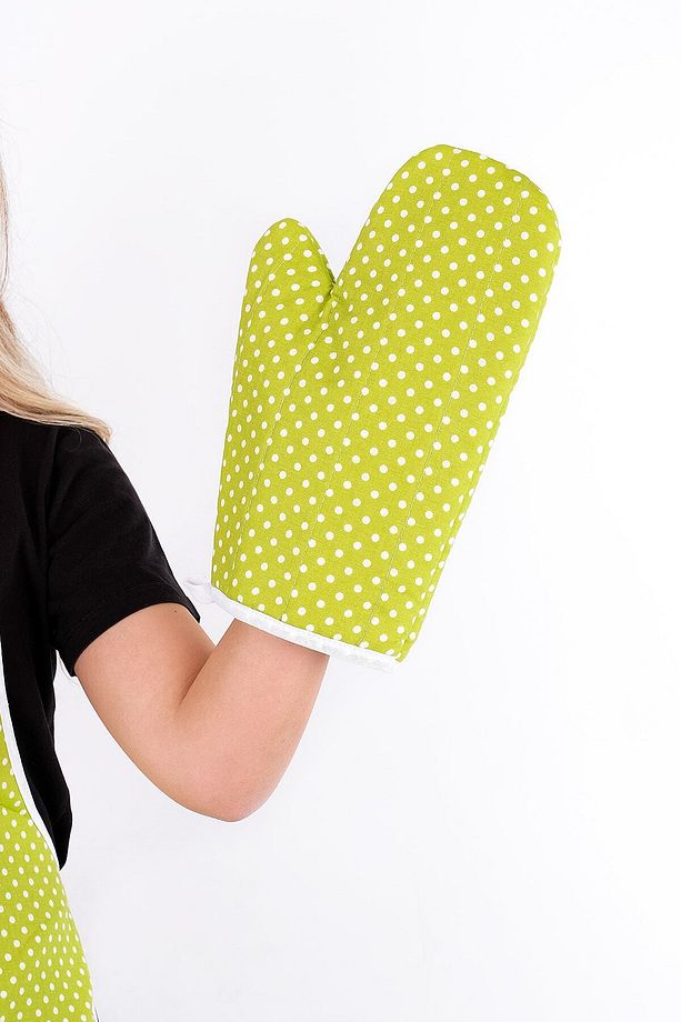 Trendy 3lü Set Su Geçirmez Mutfak Önlüğü Çeyiz Seti Isıya Dayanıklı Fırın Eldiveni Ve Tutacak Takımı - 4