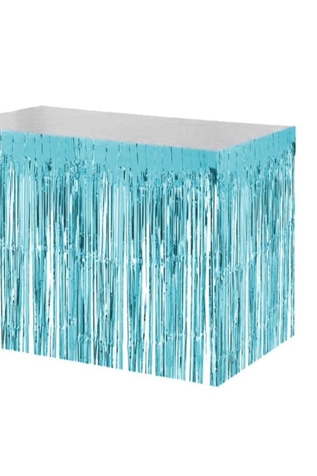 Tasseled Table Skirt Boxed Blue Color 270x75 Cm