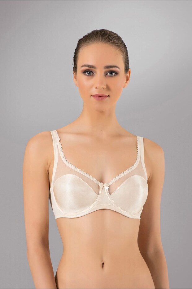 Women's Skin Underwire Hollow Gather Bra