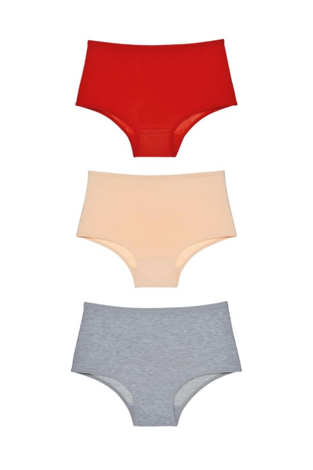 Kadın Yüksek Bel Günlük Soft Renkli Külot 3'lü Paket - 1