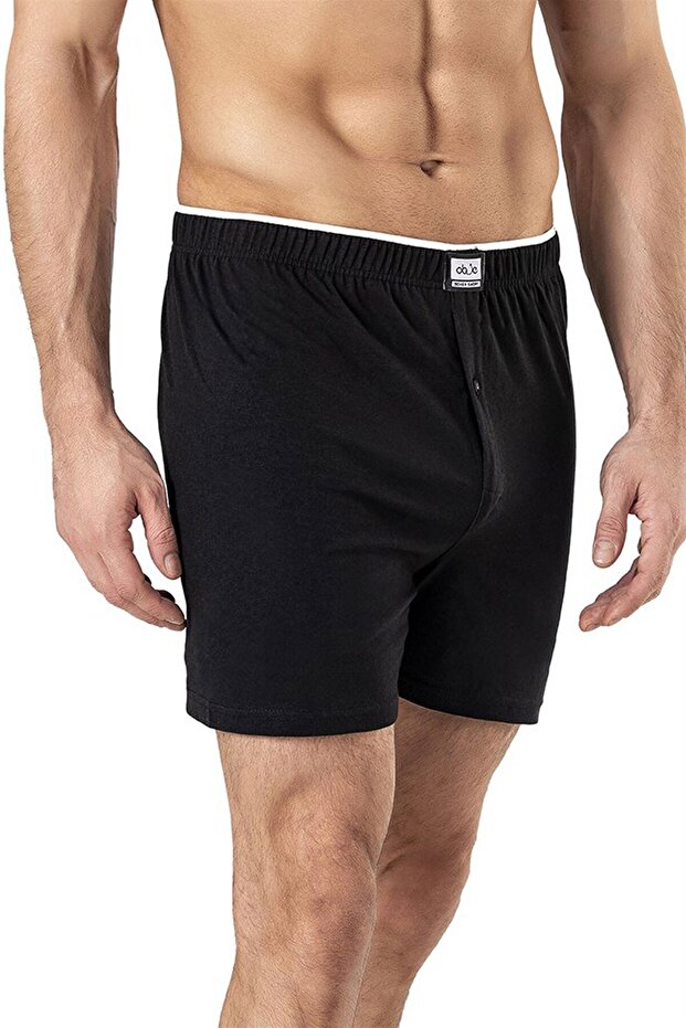 Siyah Düz Erkek Boxer Şort - 1