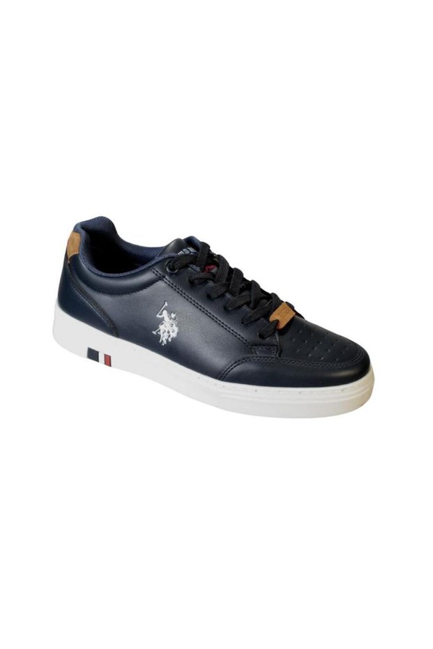 U.S. POLO Men's Black White Navy Blue Lace-up Sneakers Casual Sneakers