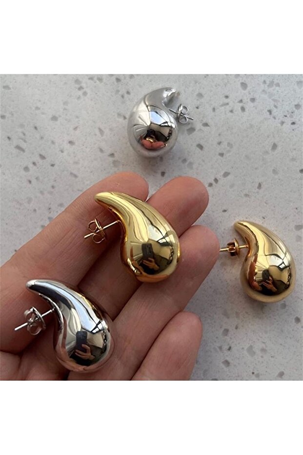 Çelik damla küpe - 3