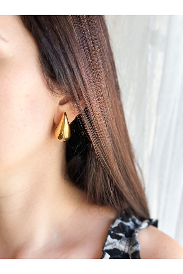 Çelik damla küpe - 5