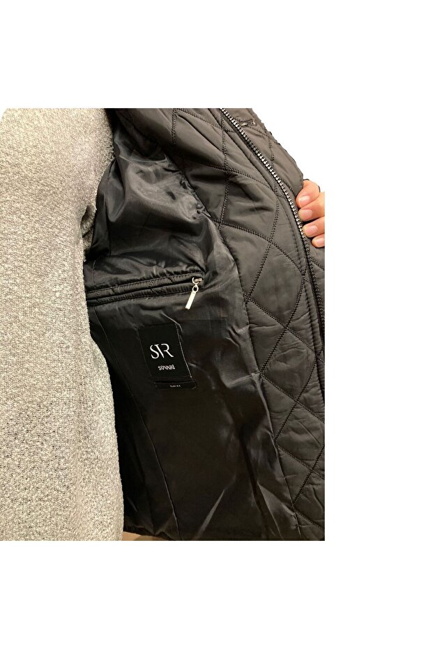 PREMİUM ÖZEL ÜRETİM SÜVARİ SİYAH KAPİTONE MONT - 4