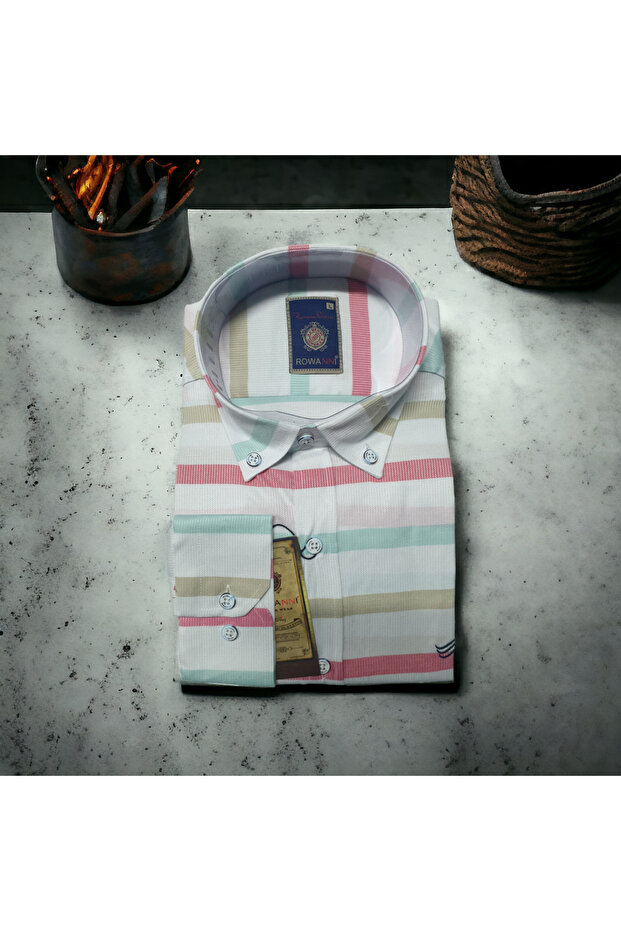 MEN'S SLIM FIT SHIRT PATTERNED MODEL - 1