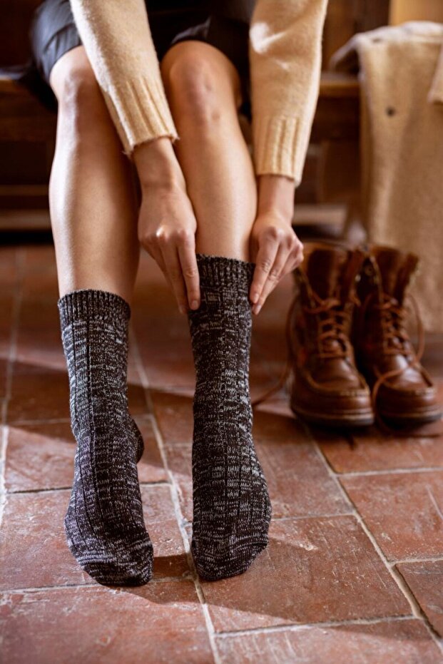 Organic Women's Set of 3 Socket Thick Ribbed Cotton Boot Socks