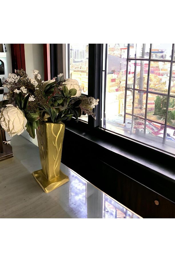AHŞAP CNC İŞLEMELİ LAKE VAZO-ÇİÇEKLİK - 1