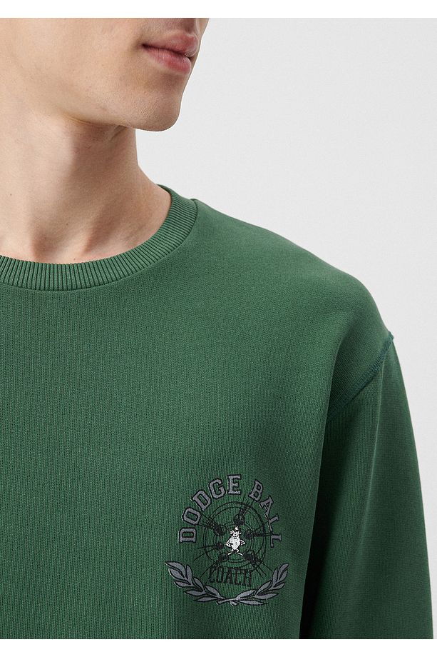 Tazmanya Canavarı Baskılı Yeşil Sweatshirt 0611667-71580 - 5