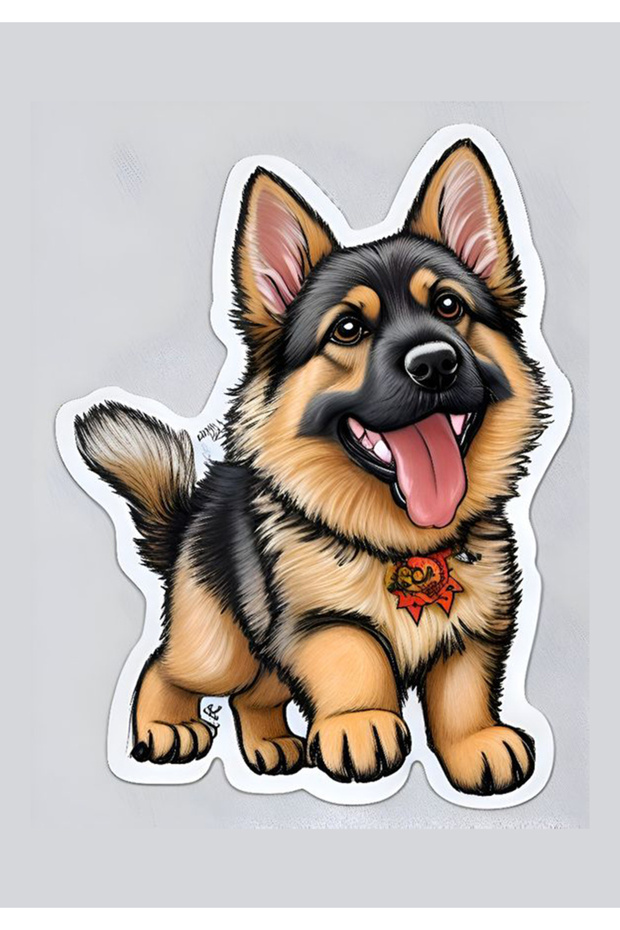 Baby German Wolf Car, Motorcycle, Helmet, Laptop, Glass Sticker 13X12 cm