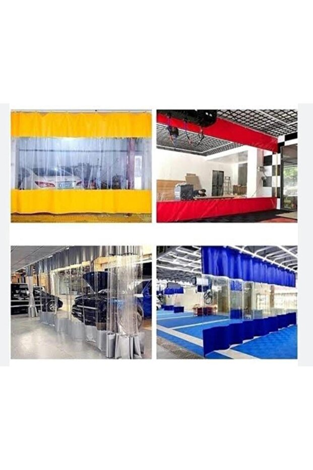 Transparent Tarpaulin Closure Balcony Curtain with Cornice Buckle Encapsulated Auto Wash Factory Interior Partition Curtain - 2