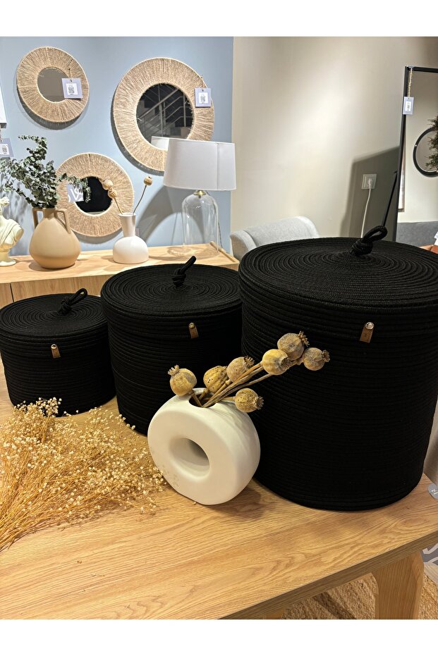 Victor Multi-Purpose Organizer 3-Piece Basket with Lid, Dirty Laundry Basket with Lid, Organizer with Lid