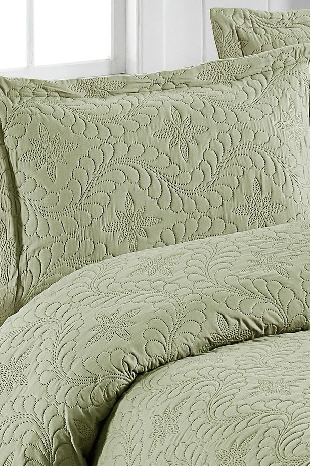 Ivy Haki Tek Kişilik Microfiber Kapitone Yatak Örtüsü - 3