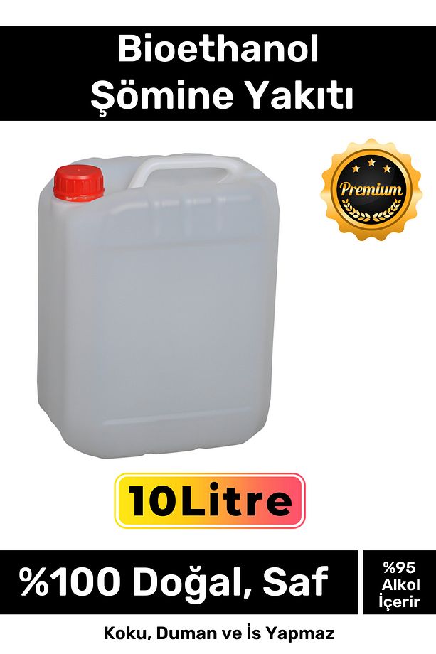 Özel Üretim %100 Doğal Saf Temiz Çevre Dostu Sıvı Koku Yapmayan Bioethanol Şömine Yakıtı 10 Litre - 1