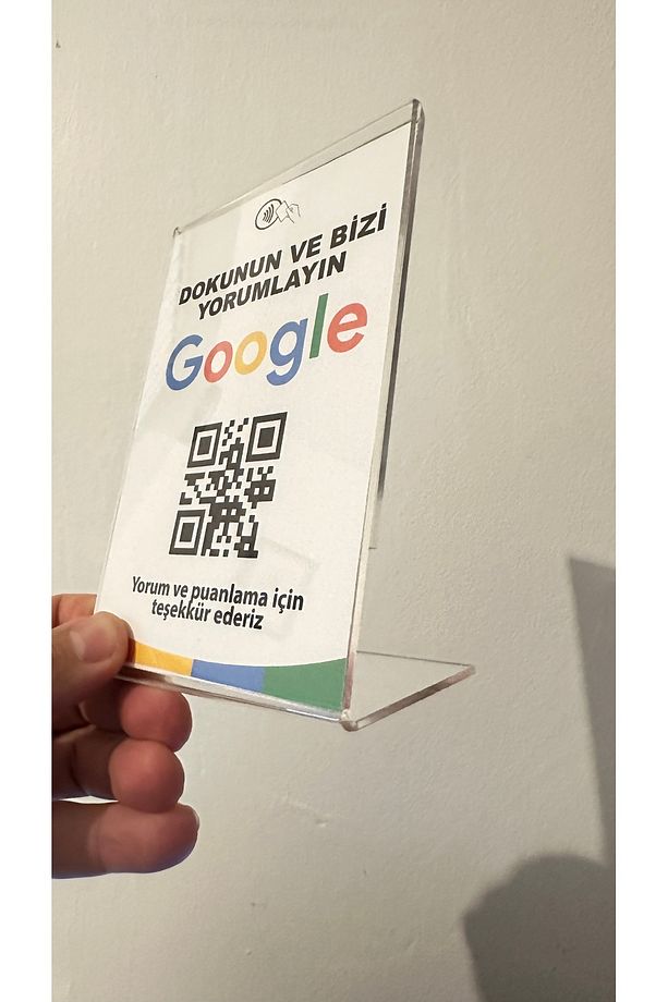 Nfc ve Qr Google yorum standı. masa üstü google yorum kartı. - 3
