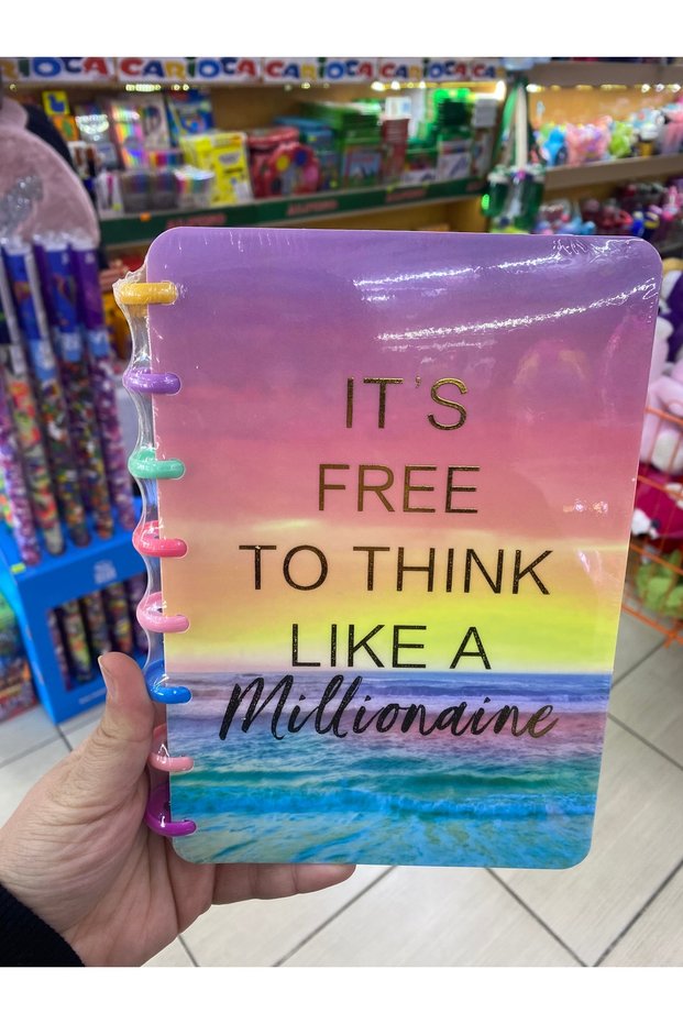 Decorated Colored Spiral Striped Notebook Motto