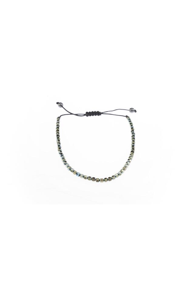 Unisex Hematite Stone Macrame Bracelet