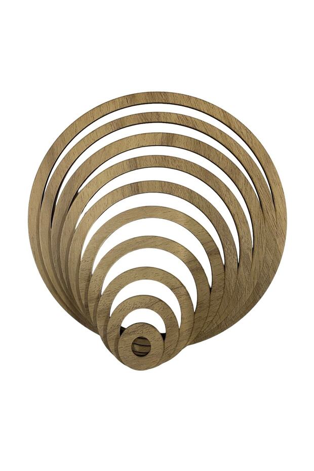 Wooden Macrame Ring Wall Door Ornament Hoop Oak 10-Piece
