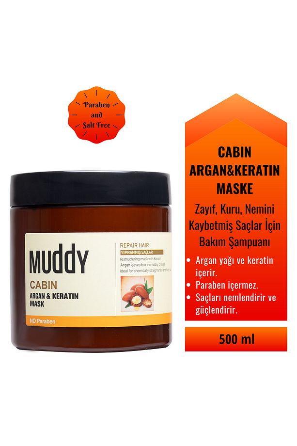 Cabin Argan & Keratin Shampoo 1000 ml Cabin Argan Ve Keratin Mask 500 ml - 5