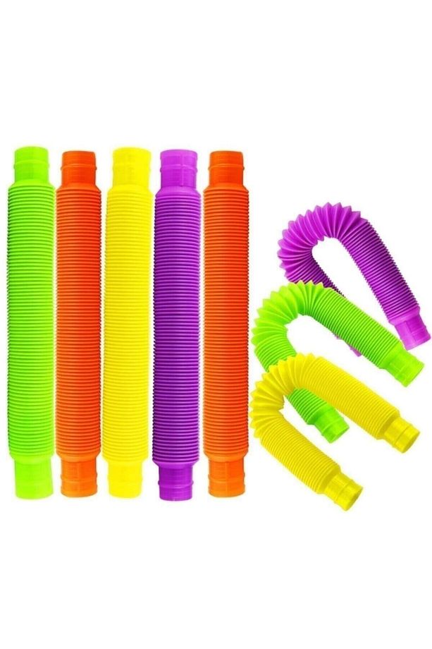 5'li Pop Tubes Stres Giderici Popit Fidget Eğitici Oyuncak (5 ADET POP TUBE) - 5