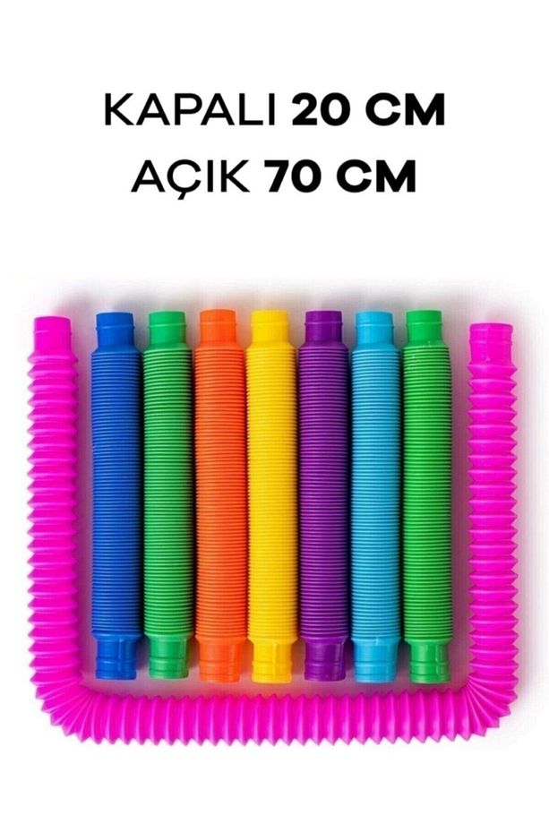 5'li Pop Tubes Stres Giderici Popit Fidget Eğitici Oyuncak (5 ADET POP TUBE) - 2