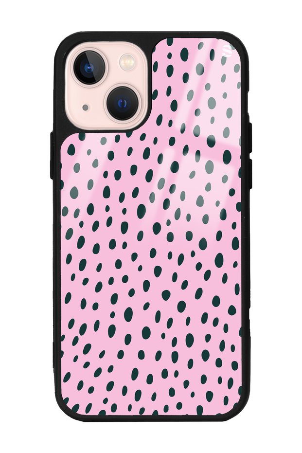 iPhone 13 Pink Speckle Design Glossy Phone Case
