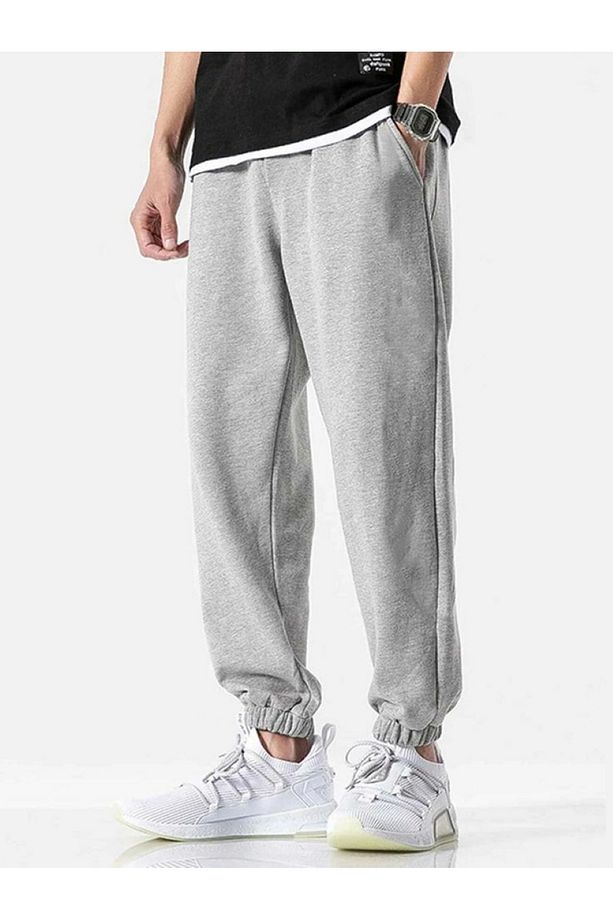 Unisex Gri Jogger Eşofman Alt - 1